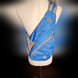 Blue and Gray Sling Bag Backpack by Tanluhu